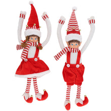 Cargar imagen en el visor de la galería, Muñeco Elfo Niño y Niña con Cascabeles | Decoración Navideña