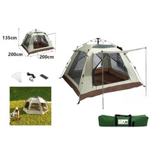 Cargar imagen en el visor de la galería, Tienda de Campaña Automática 4 Personas 200x200cm – 2 Puertas y 2 Ventanas, Plegado Rápido e Impermeable