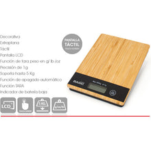 Cargar imagen en el visor de la galería, Báscula de cocina de bambú, báscula de cocina digital, báscula de cocina digital, 0,1 g, báscula fina de cocina, báscula de cocina, báscula para tartas, mini báscula de bambú