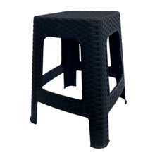 Cargar imagen en el visor de la galería, Taburete Silla de plástico Estilo Rattan vario colores, Banco Asiento Cuadrado, Muebles de exterior Sillas de jardín