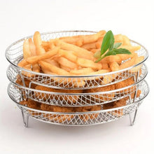 Cargar imagen en el visor de la galería, Set 3 Rejilla Redonda Apilable para Freidora de Aire Quttin ø 20 x 4.5cm