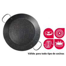 Cargar imagen en el visor de la galería, Paellera Piedra Black Sistema inducción total,Antiadherente, Para Paella Valenciana, Apta para todo tipo de cocinas gas, vitro e inducción