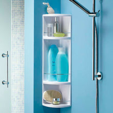 Cargar imagen en el visor de la galería, Estanteria Rinconera de baño Blanco Varilla Cromo