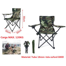 Cargar imagen en el visor de la galería, Silla Portátil Plegable Camping Pesca Montaña Acampada Picnic, 45x45x80 cm