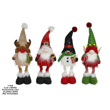 Cargar imagen en el visor de la galería, Muñeco Elfo de Navidad con luz LED Ilumina Cuerpo, Figura Enano de Elfo de Navideño Para Decoración 17x11x43cm de Navadad