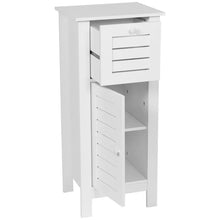 Cargar imagen en el visor de la galería, Mueble de Baño Armario Cajonera de MDF Independiente, Gabinete de Baño 1 Cajon con 1 Puerta Blanco