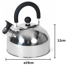 Cargar imagen en el visor de la galería, Hervidor de Agua Tetera con Silbato Acero INOX 2.5L cocinas: vitrocerámica gas eléctrica e inducción
