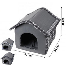 Cargar imagen en el visor de la galería, Casa para Perro Gato Mascota con Cojin, y Cremallera Desmodable