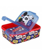 Cargar imagen en el visor de la galería, Sandwichera múltiple con 3 compartimentos plástico para almuerzo fiambrera desayuno infantil colegio