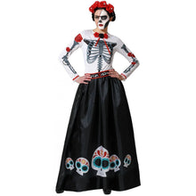 Cargar imagen en el visor de la galería, Disfraz Catrina Esqueleto Mexicana Mejicana Mujer Adulto Halloween Carnaval
