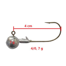 Cargar imagen en el visor de la galería, 20 Unds Anzuelos plomados varias medidas para montar Señuelos de Vinilo spinning