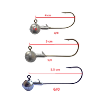 Cargar imagen en el visor de la galería, 20 Unds Anzuelos plomados varias medidas para montar Señuelos de Vinilo spinning
