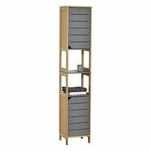 Cargar imagen en el visor de la galería, Tendance Noumea - Mueble de baño Columna de 2 puertas, 2 huecos, madera gris