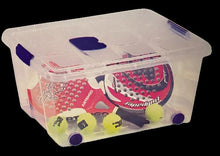 Cargar imagen en el visor de la galería, Caja de almacenamiento, TRANSPARENTE, 30 Litros, con ruedas 73 x 41 x 18 cm