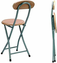 Cargar imagen en el visor de la galería, 2 x Silla Plegable DE Metal con Madera Y ESPALDAR Cocina JARDÍN SALÓN Bar Taburete