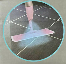 Cargar imagen en el visor de la galería, Escoba mopa + spray, rosa y azul color, limpieza hogar suelo microfibra 120 cm