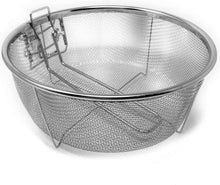 Cargar imagen en el visor de la galería, Cestillo para Freír con Mango Plegable y Enganches para la Sartén cesta redonda