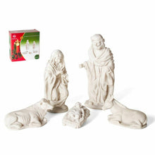 Cargar imagen en el visor de la galería, Nacimiento blanco 5 piezas para pintar figuras portal Belen pesebre resina para decoracion de Navidad
