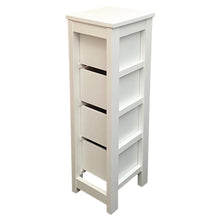 Cargar imagen en el visor de la galería, Mueble Auxiliar Cajonera Estrecho de Madera de Pino Natural Color Blanco Para Baño Dormitorio