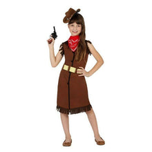 Cargar imagen en el visor de la galería, Disfraz Vaquera Pistolera Niña Infantil Marrón para Carnaval Fiesta