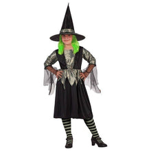 Cargar imagen en el visor de la galería, Disfraz Bruja Surtido Niña Infantil Violeta Naranja Gris Para Halloween Carnaval Teatro