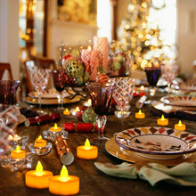 Cargar imagen en el visor de la galería, Vela electrica té amarillo sin llama LED calida luz nocturna para decorar 4 pcs