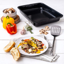 Cargar imagen en el visor de la galería, Bandeja horno universal esmaltada con bordes Rustidera asados 28x22x3.8 cm