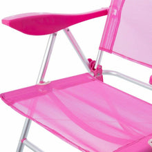 Cargar imagen en el visor de la galería, Sillón de Playa Plegable Rosa de Aluminio de 110x61x66 cm