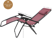 Cargar imagen en el visor de la galería, Silla Tumbona Hamaca Plegable para Playa, jardín, terraza - Hamaca Multiposiciones de Metal con