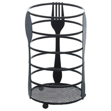 Cargar imagen en el visor de la galería, Escurridor de cubiertos hierro 10 x 16 cm Organizador Porta Cucharas Metal Negro