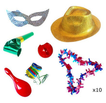 Cargar imagen en el visor de la galería, Bolsas de Cotillon fin año nochevieja completo sombrero pulsera luz accesorios