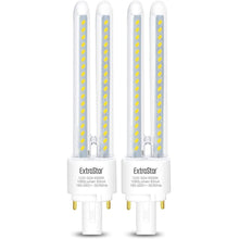 Cargar imagen en el visor de la galería, Pack 2 Bombillas LED PLC 2 Pines Tubo 2U Maiz G24, Luz Fría Blanca No regulable