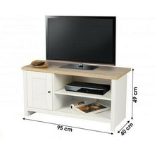 Cargar imagen en el visor de la galería, Mueble de TV televisor Virginia 1 puerta y 2 compartimentos Color blanco, madera