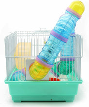 Cargar imagen en el visor de la galería, Jaula Hámster Chalé con Rueda y Túnel Especial Color envia al Azar 34.5x28x24 cm