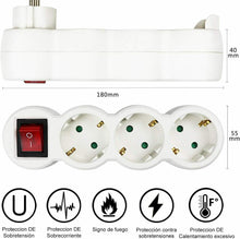 Cargar imagen en el visor de la galería, Adaptador plano con interruptor y tres enchufes schuko. 16A/250V~ MAx.3680W