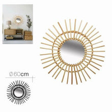 Cargar imagen en el visor de la galería, Espejo de Mienbre Ratán Sol Decoracio de Hogar