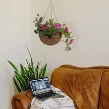 Cargar imagen en el visor de la galería, Macetero Colgante de Coco - Maceta con Cadena y Gancho - Decoración Colgante para Hogar, Terraza,