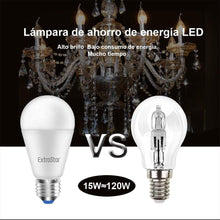 Cargar imagen en el visor de la galería, Pack 6 Bombillas LED 15W E27 1200 lúmenes Casquillo Gordo, Luz Cálida, Frio