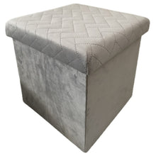 Cargar imagen en el visor de la galería, Púff Taburete de Almacenamiento Plegable Asiento de Almacenaje Cubo Otomano Reposapié