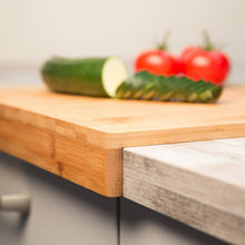 Cargar imagen en el visor de la galería, Tabla de Cortar de Bambú de Cocina Rectangular Con Perfil Encimera Borde, Cocina, Comedor y Bar
