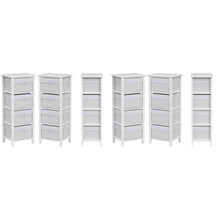 Cargar imagen en el visor de la galería, Mueble cajonera 4 cajones - Aspecto mimbre - Color BLANCO