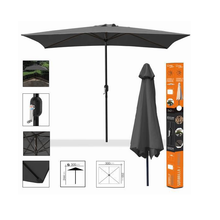 Cargar imagen en el visor de la galería, Sombrilla Jardín, Parasol, Estructura en Aluminio y Acero, Tela Poliéster 180 Gr 200 x 300 cm, 240 cm alto verano playa