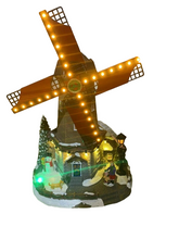 Cargar imagen en el visor de la galería, Escena Molino Navideño con Luces LED, Música y Movimiento | Decoración Navidad 30,5 cm – Funciona con Pilas