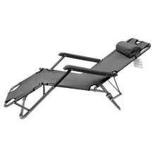 Cargar imagen en el visor de la galería, Silla Tumbona Plegable 79 x 46,5 x 153 cm Hamaca Regulable Multiposiciones de Metal - Ideal para