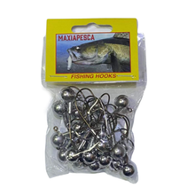 Cargar imagen en el visor de la galería, 20 Unds Anzuelos plomados varias medidas para montar Señuelos de Vinilo spinning