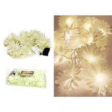 Cargar imagen en el visor de la galería, Flor De Crisantemo Con Luces Led 20l Blanco Calido 3m Navidad Fiesta Invierno