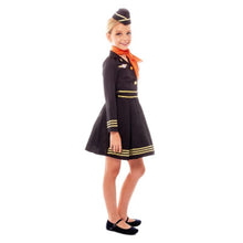 Cargar imagen en el visor de la galería, Disfraz Azafata Vuelos Piloto Avión Niña Infantil Para Fiesta De Carnaval Cumpleaños Teatro