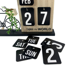 Cargar imagen en el visor de la galería, Calendario Perpetuo de Madera para Sobremesa, Decoración para el Hogar, Ideal para Escritorio, Sala de Estudio, Oficina