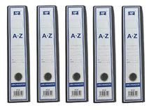 Cargar imagen en el visor de la galería, Pack 3, 5, 8 ARCHIVADORES DE PALANCA FOLIO JASPEADO NEGRO CON CAJA