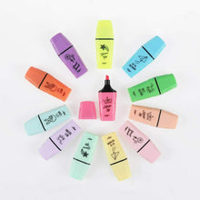 Cargar imagen en el visor de la galería, Subrayadores Pastel y Fluorescentes Mini, Punta Biselada - Estuche 12 Marcadores